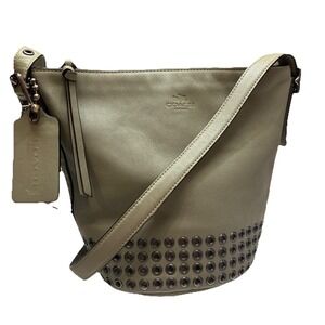 COACH Vintage‎ Bleecker Bag Crossbody Grommet Mini Duffel Leather Green 32386